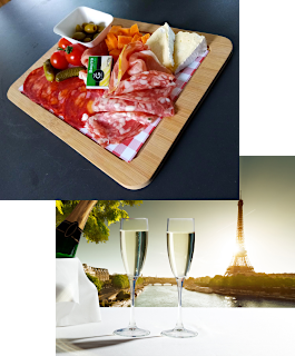 Planche de charcuteries et champagne