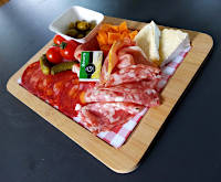 Plate of cold meats and cheeses